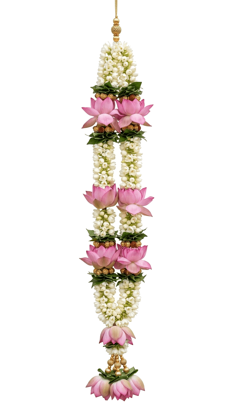 Sacred Lotus & Jasmine Garland Decor