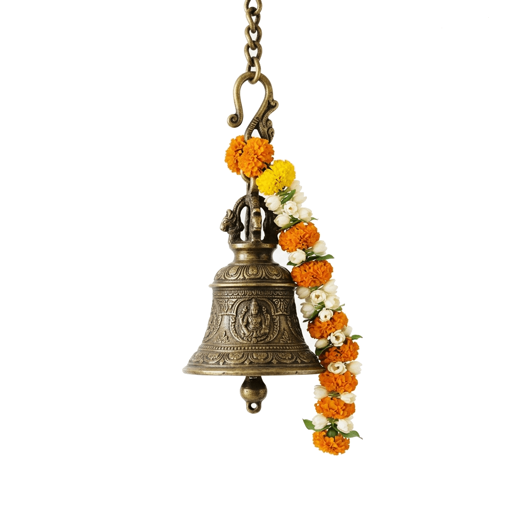 Sacred Brass Temple Bell Decor