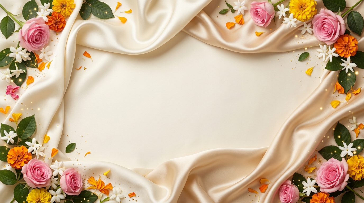 Devotional Silk and Floral Background