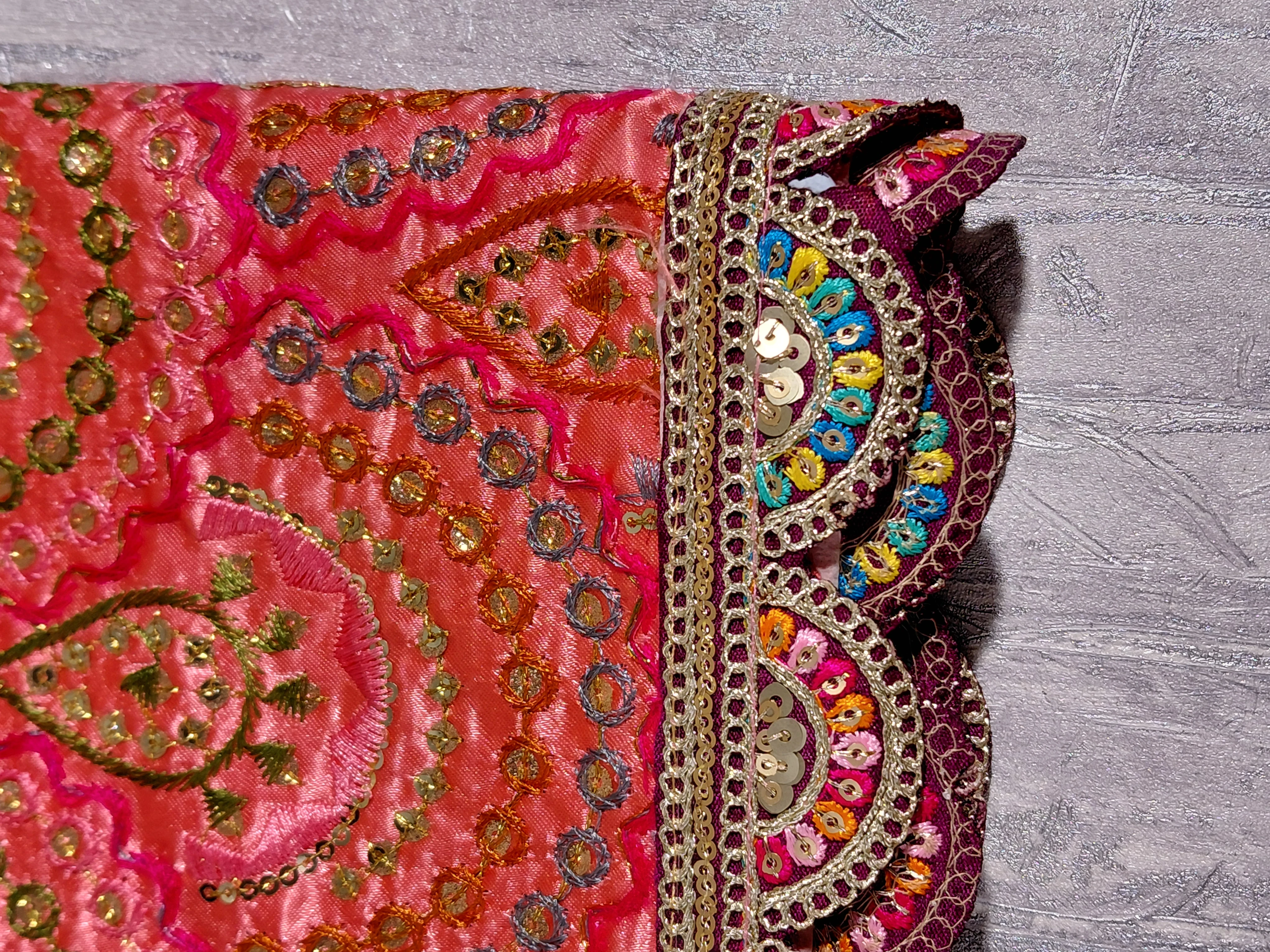 Barsānā Mahārānī Vilāsa Vastram – Royal Embroidered Temple Cloth angle 4
