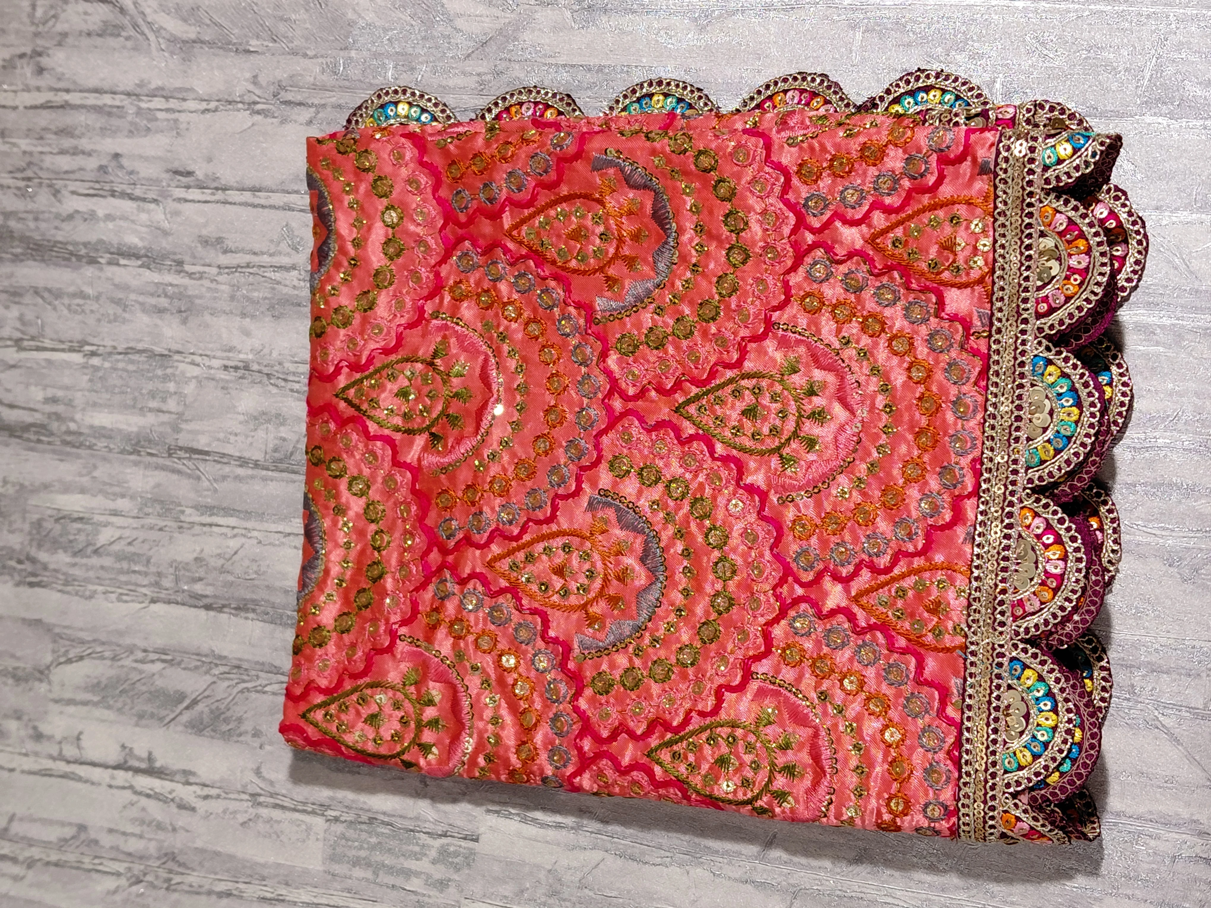 Barsānā Mahārānī Vilāsa Vastram – Royal Embroidered Temple Cloth angle 6
