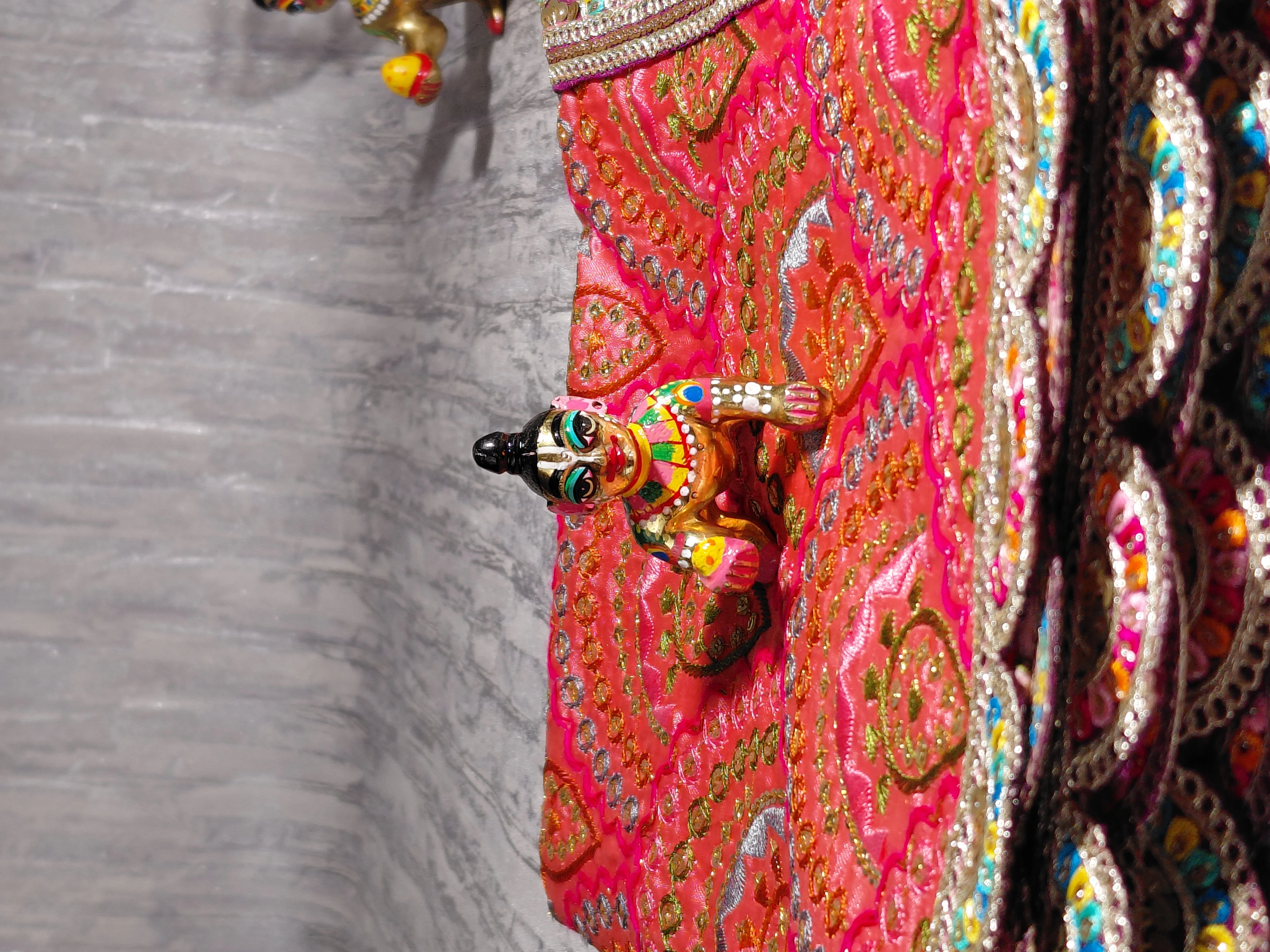 Barsānā Mahārānī Vilāsa Vastram – Royal Embroidered Temple Cloth angle 7