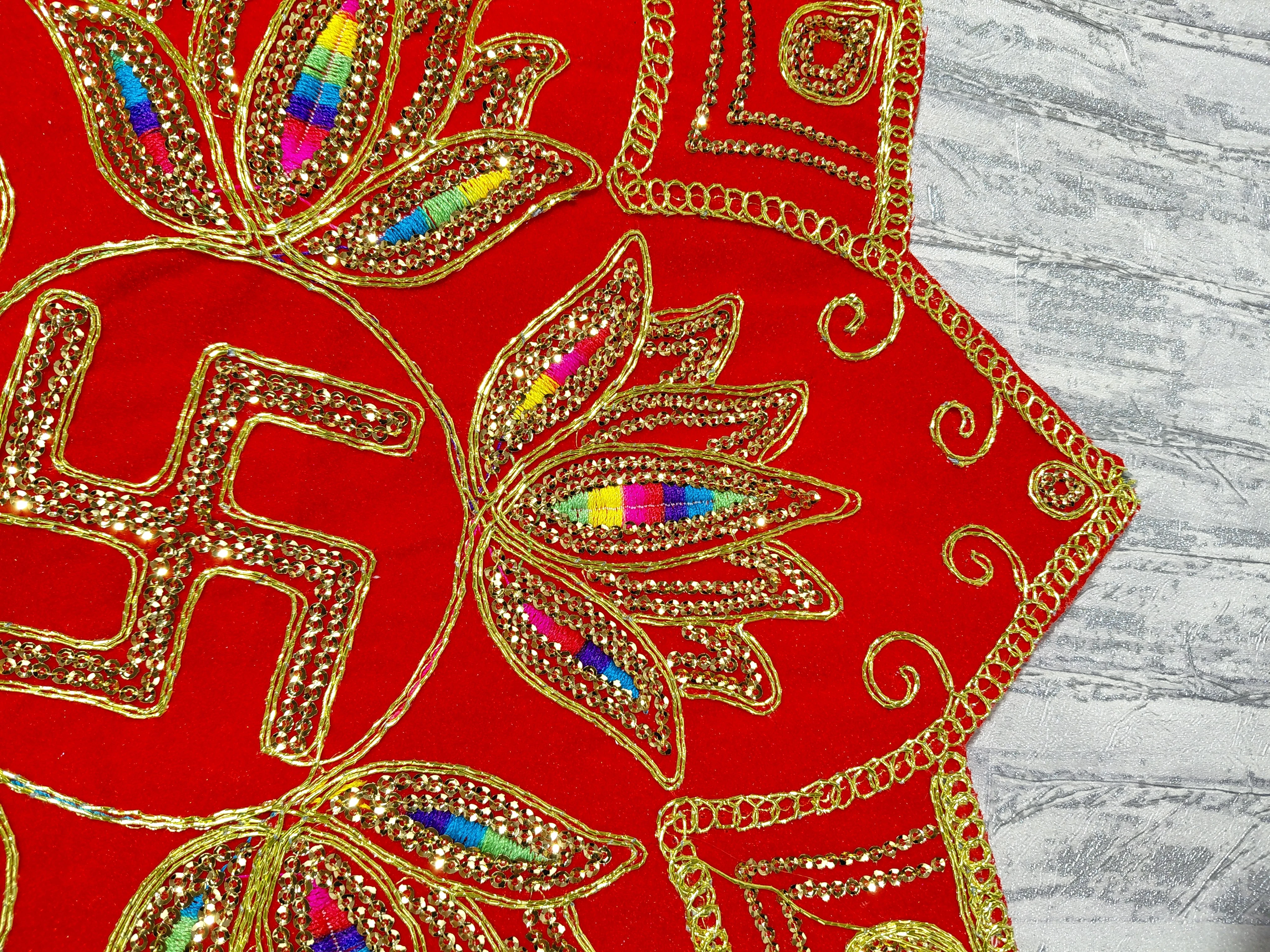 Gandharvika Swastik Altar Mat – Braj Dham Edition angle 7
