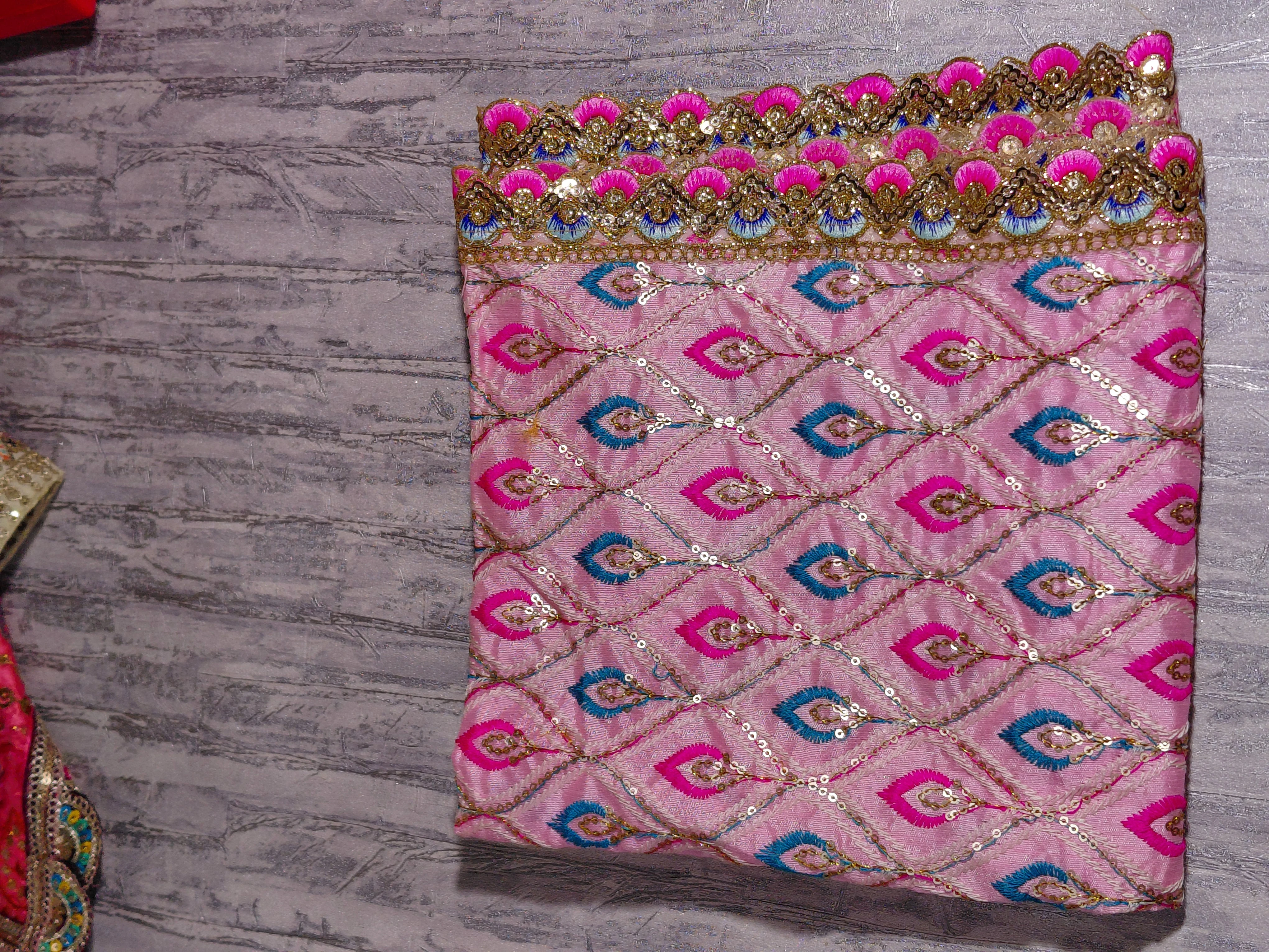 Rādhā Rāņi Mahotsava Vastram – Festive Embroidered Temple Cloth angle 12