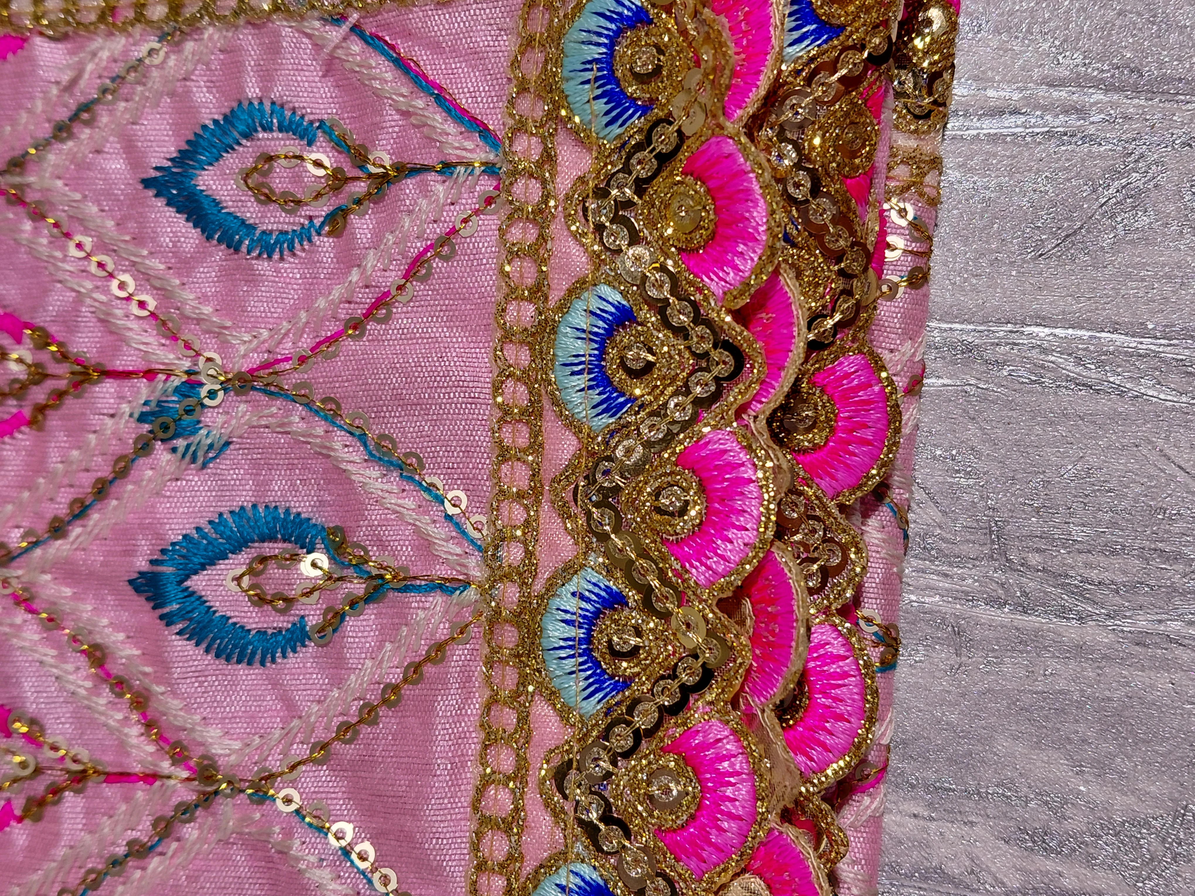 Rādhā Rāņi Mahotsava Vastram – Festive Embroidered Temple Cloth angle 14