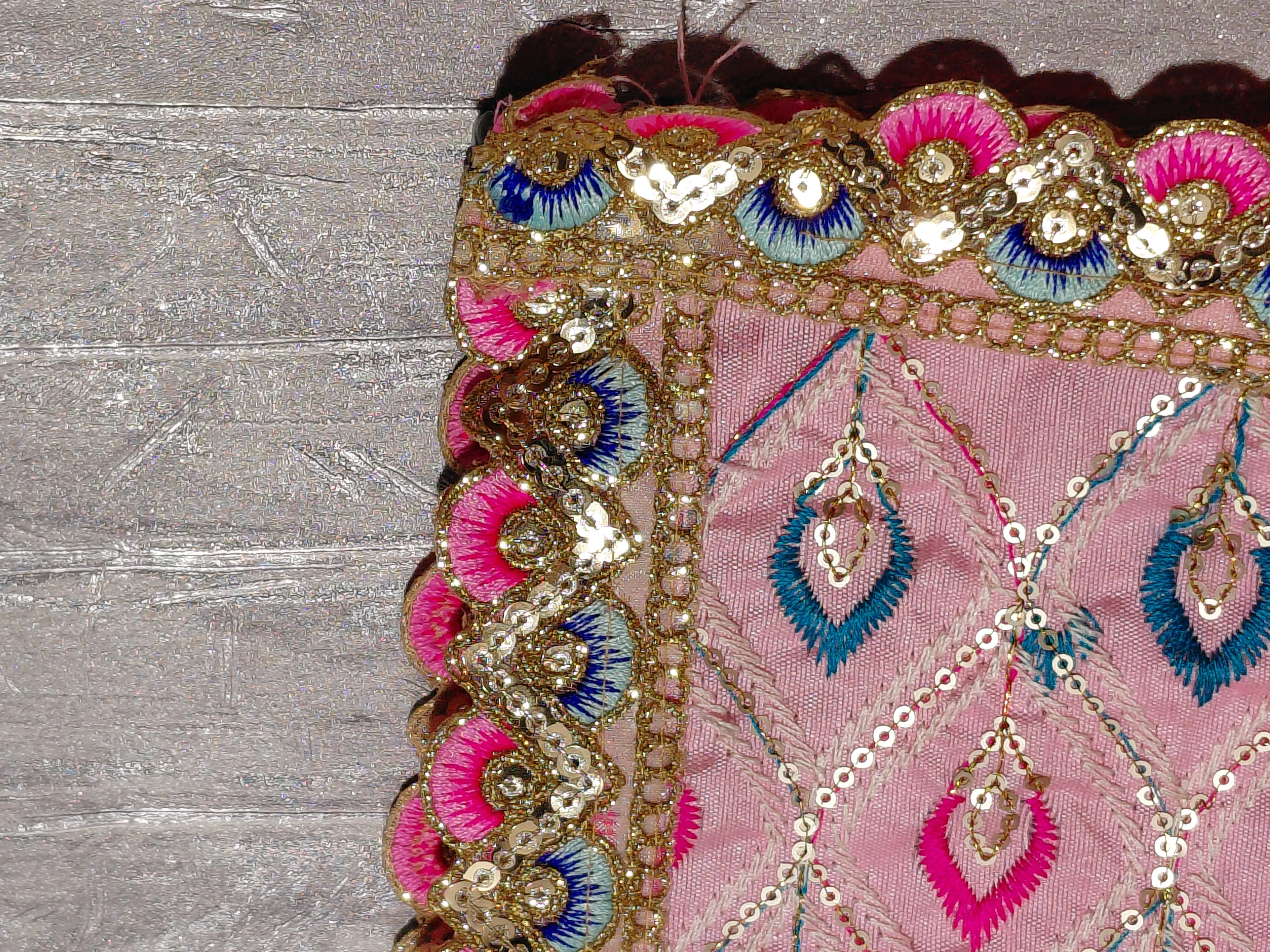 Rādhā Rāņi Mahotsava Vastram – Festive Embroidered Temple Cloth angle 20