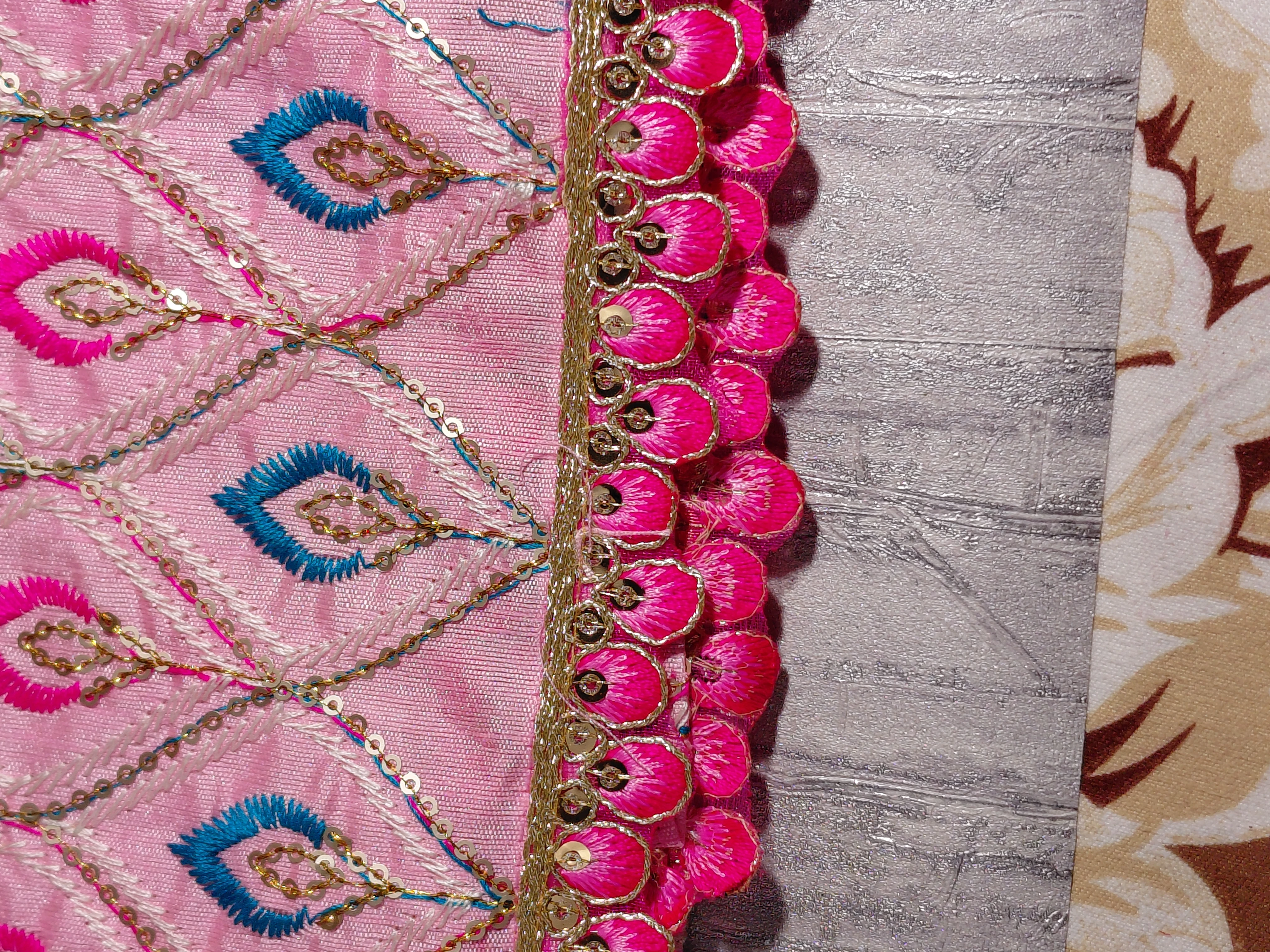 Rādhā Rāņi Mahotsava Vastram – Festive Embroidered Temple Cloth angle 6