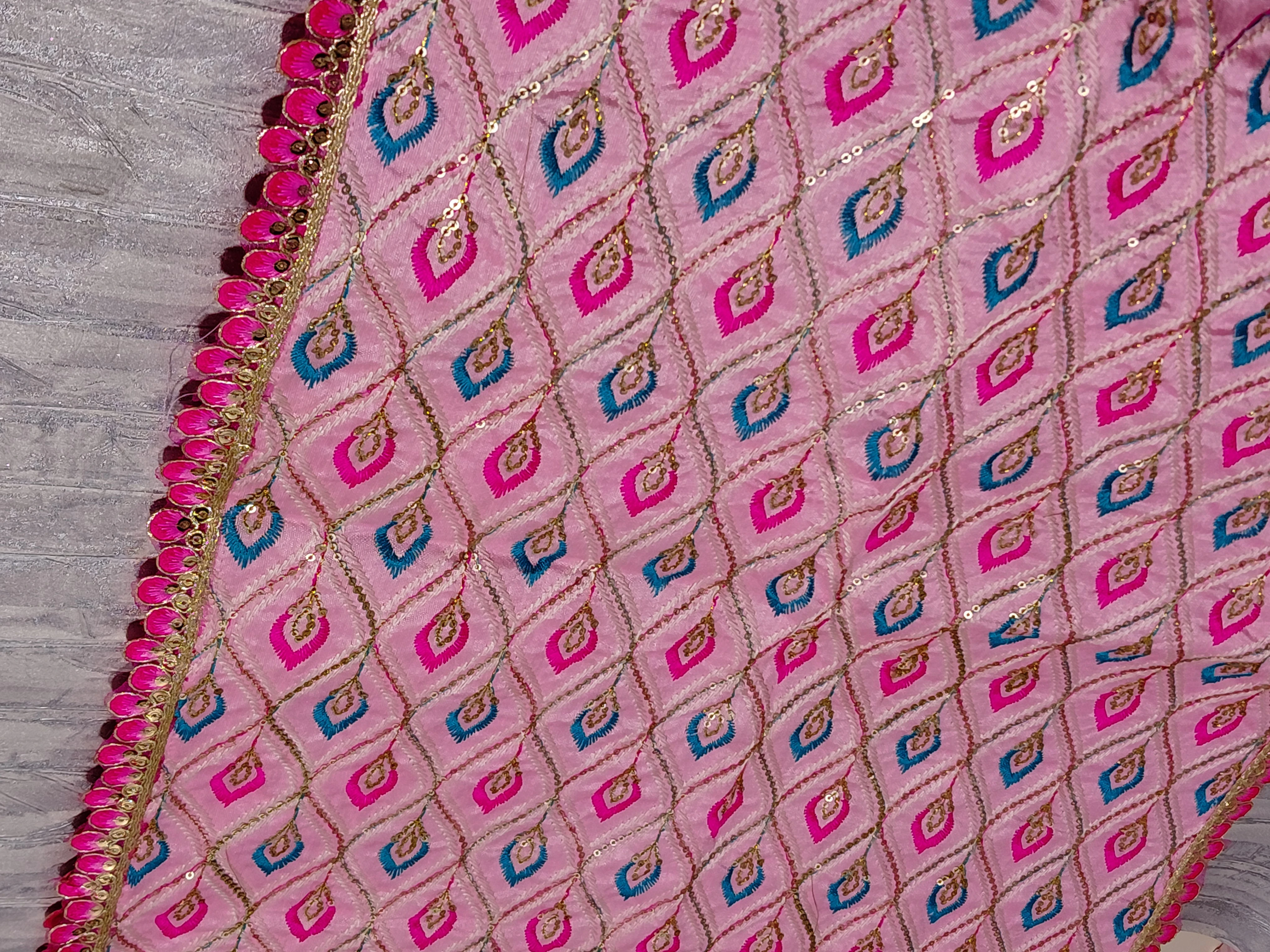 Rādhā Rāņi Mahotsava Vastram – Festive Embroidered Temple Cloth angle 8