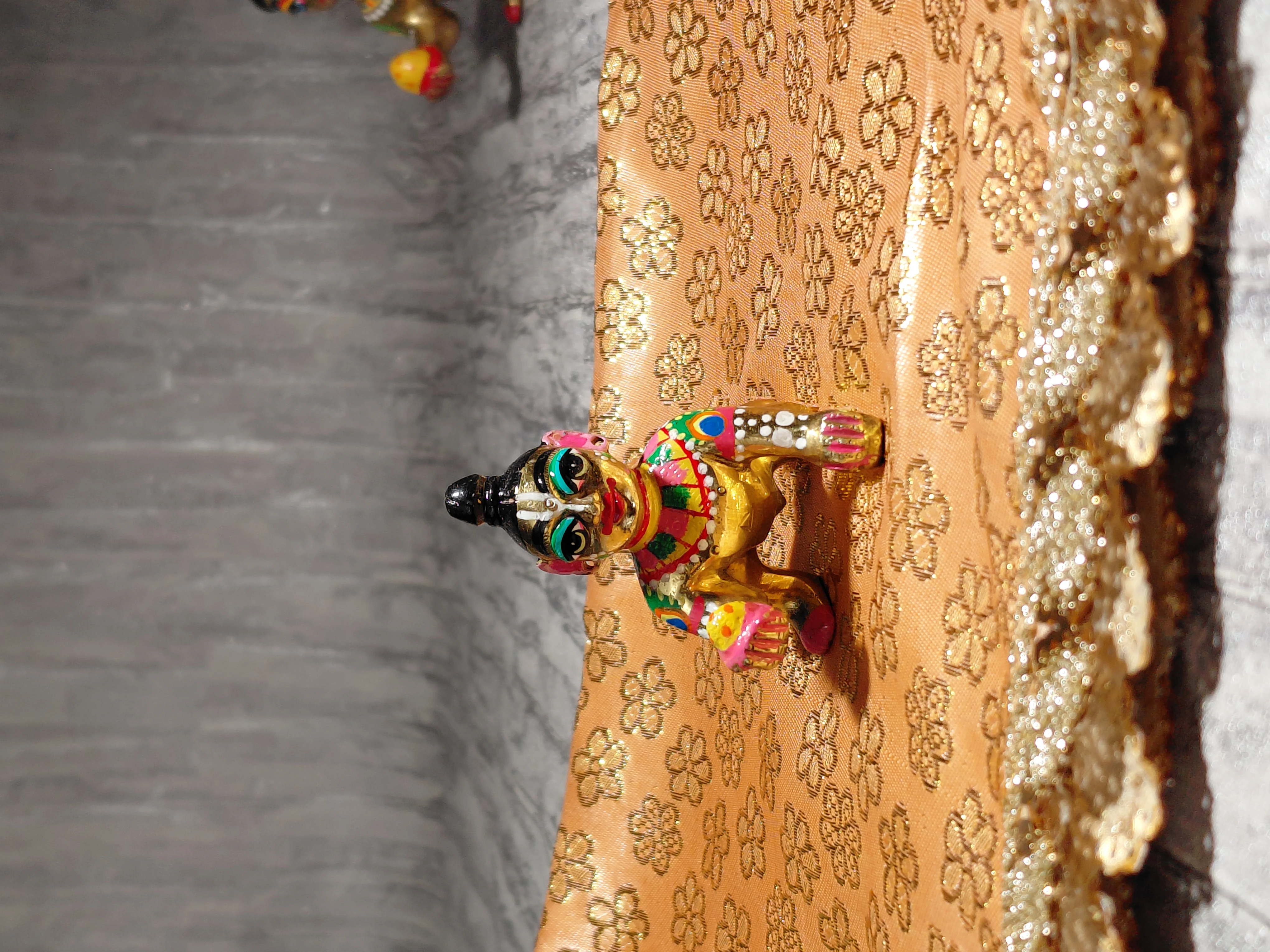 Vrndāvaneśvarī Kusuma Vilāsa Vastram – Premium Floral Temple Cloth angle 10