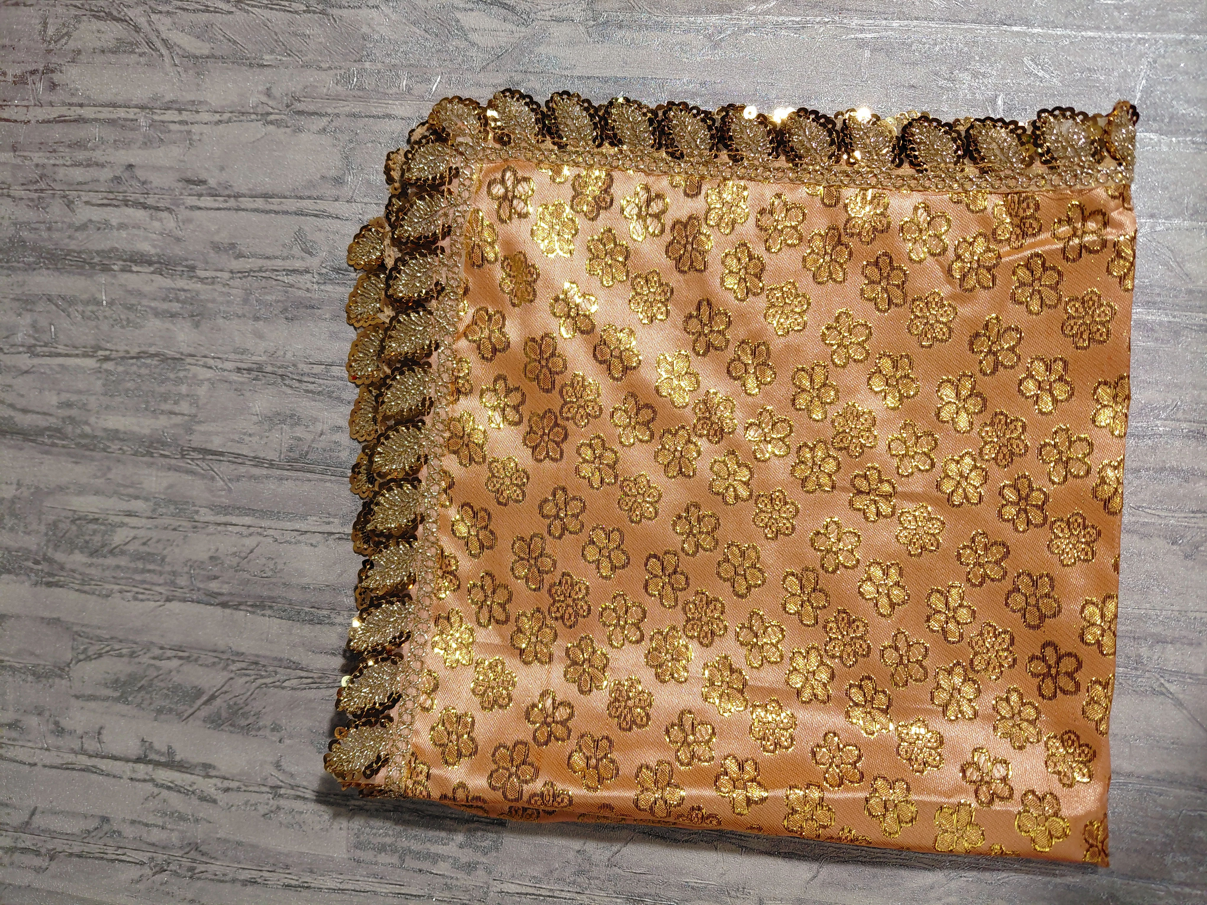 Vrndāvaneśvarī Kusuma Vilāsa Vastram – Premium Floral Temple Cloth angle 2