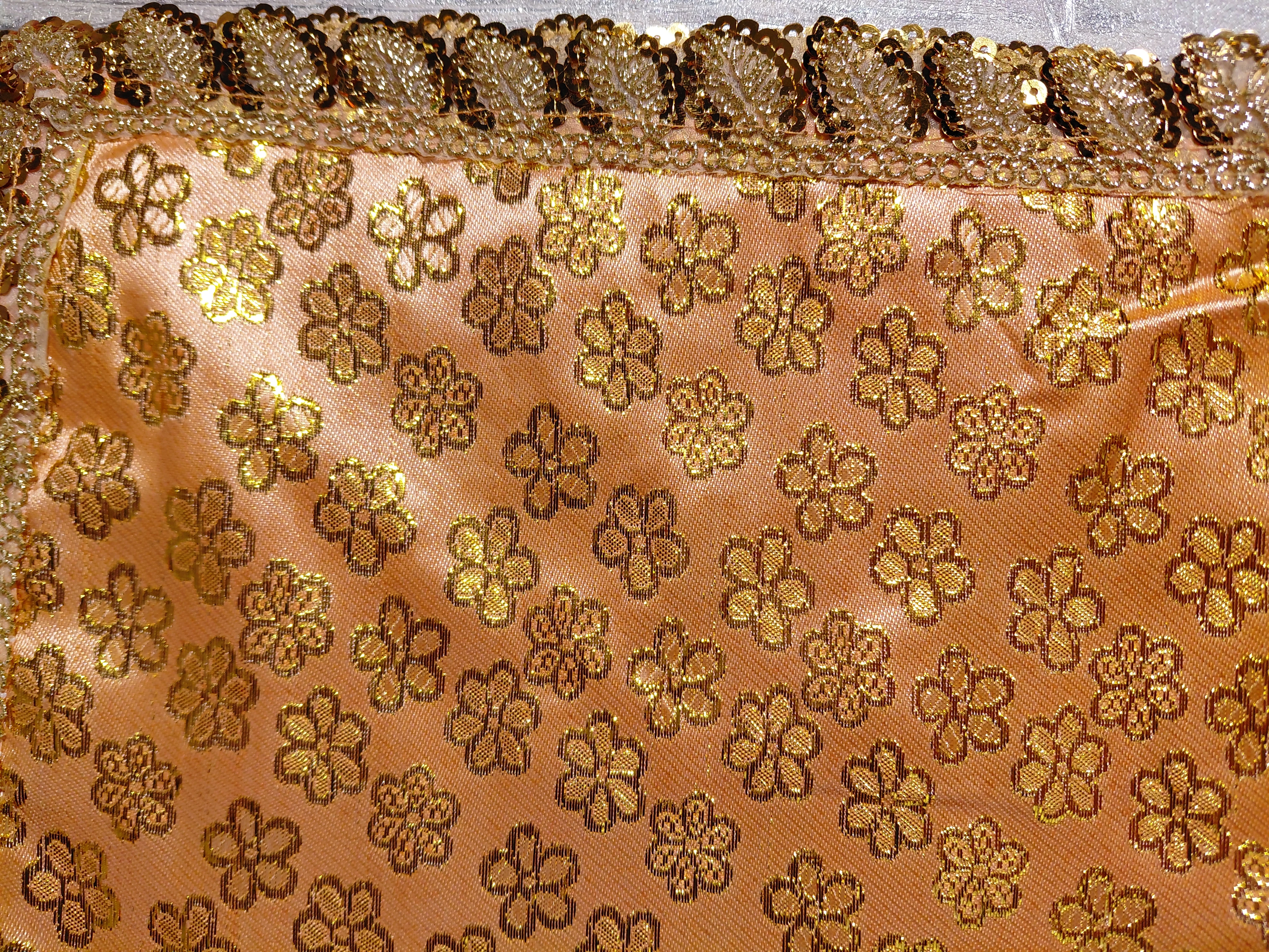 Vrndāvaneśvarī Kusuma Vilāsa Vastram – Premium Floral Temple Cloth angle 3