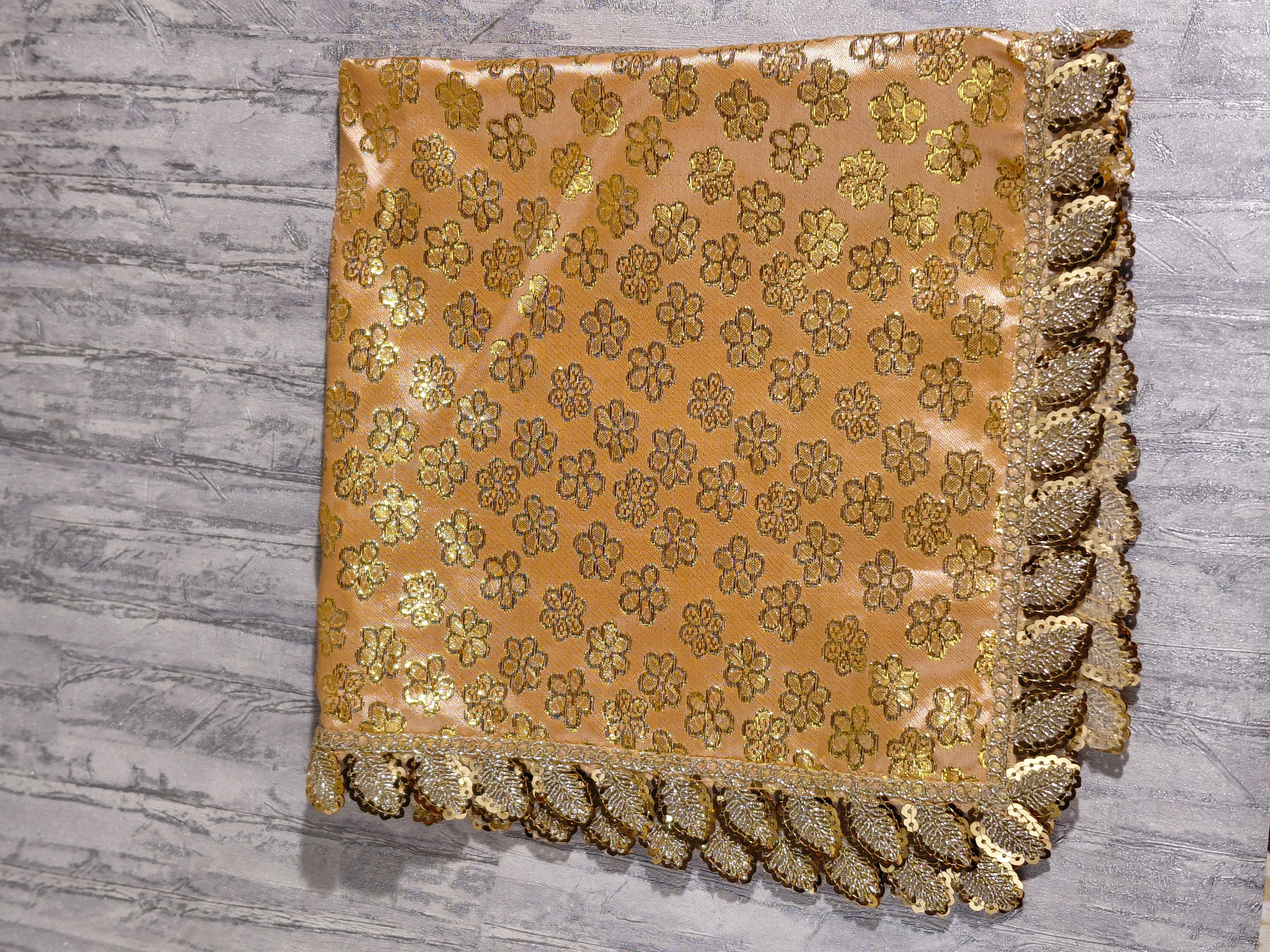 Vrndāvaneśvarī Kusuma Vilāsa Vastram – Premium Floral Temple Cloth angle 7