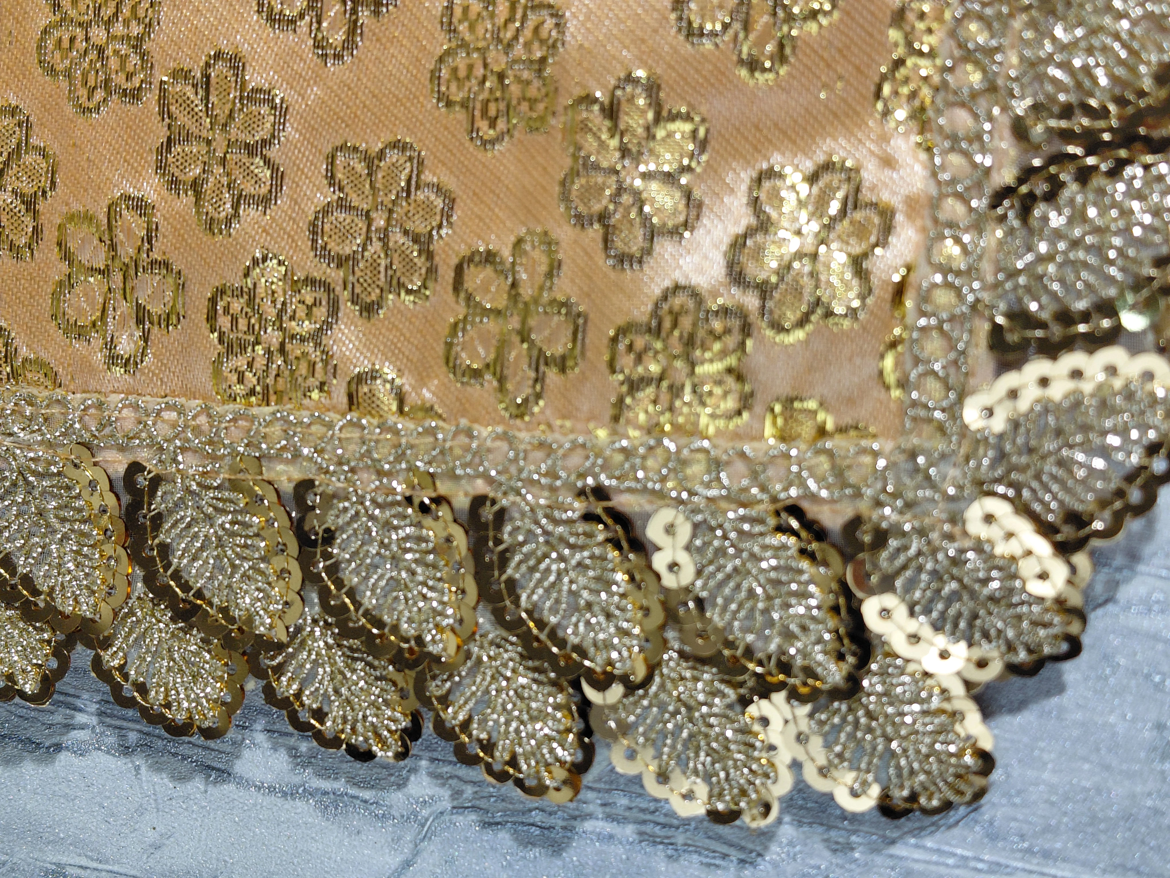 Vrndāvaneśvarī Kusuma Vilāsa Vastram – Premium Floral Temple Cloth angle 8