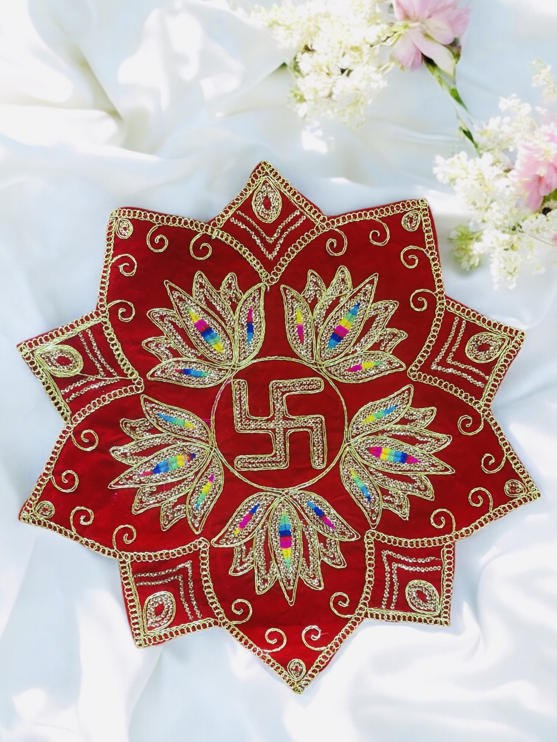 Divya Kamal Swastik Altar Mat – Braj Raj Edition