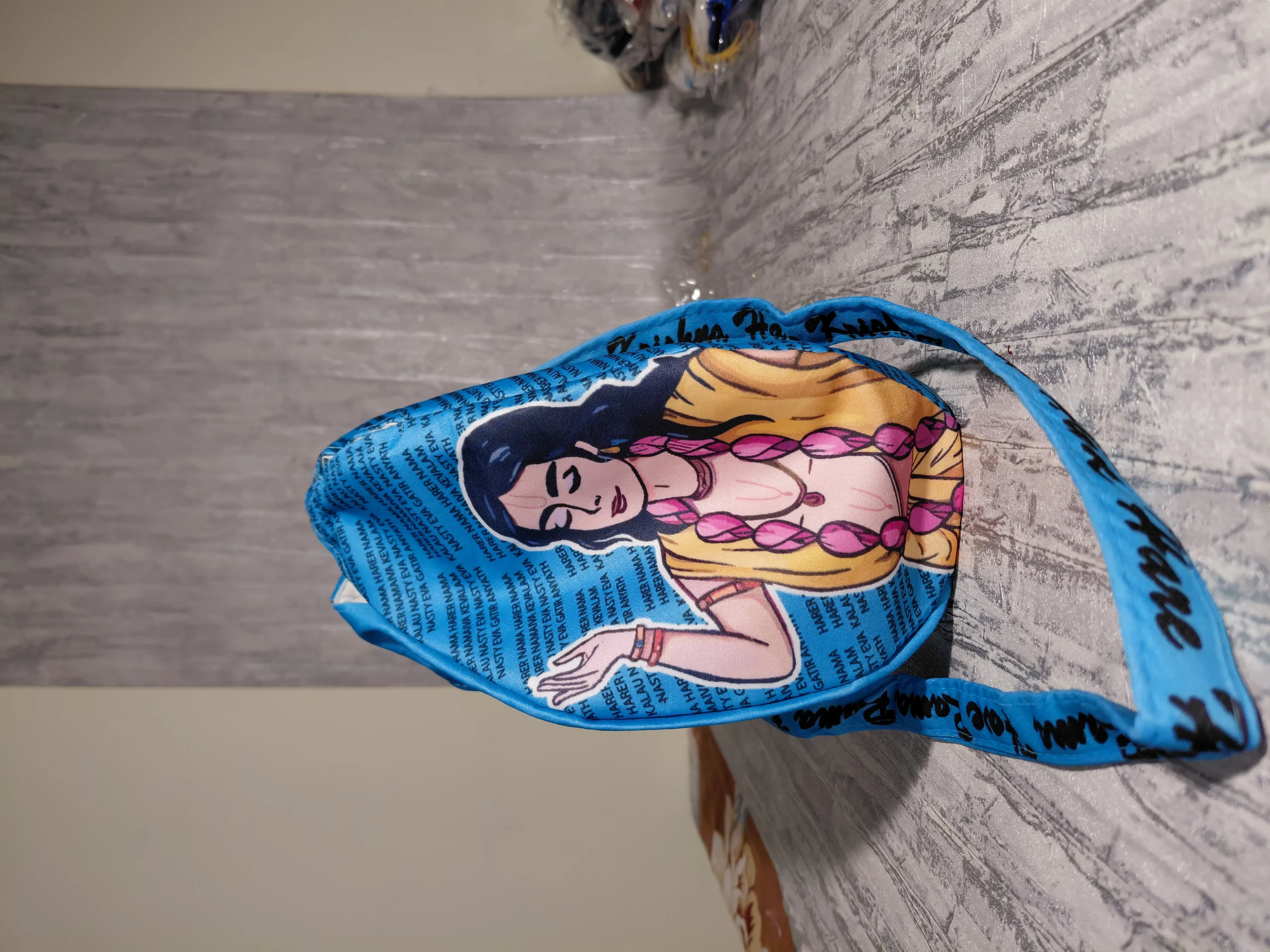 Krishna Chaitanya Cerulean Japa / Chanting Bag angle 13
