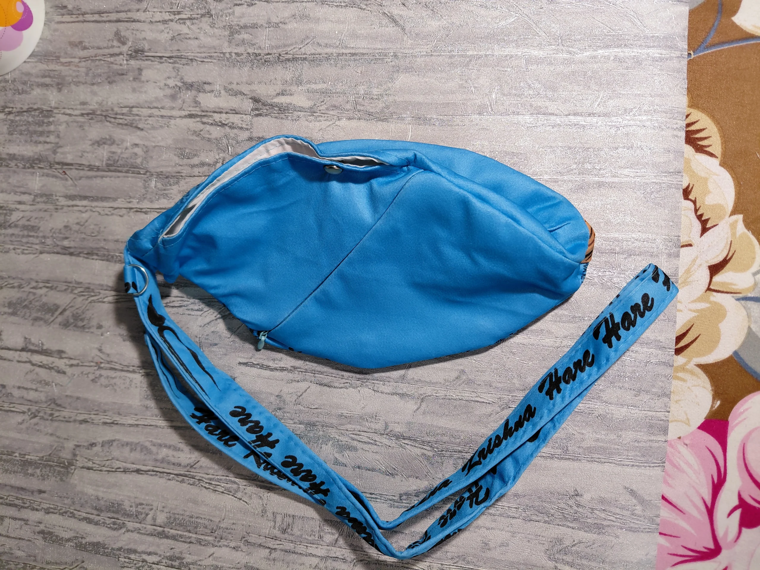 Krishna Chaitanya Cerulean Japa / Chanting Bag angle 2
