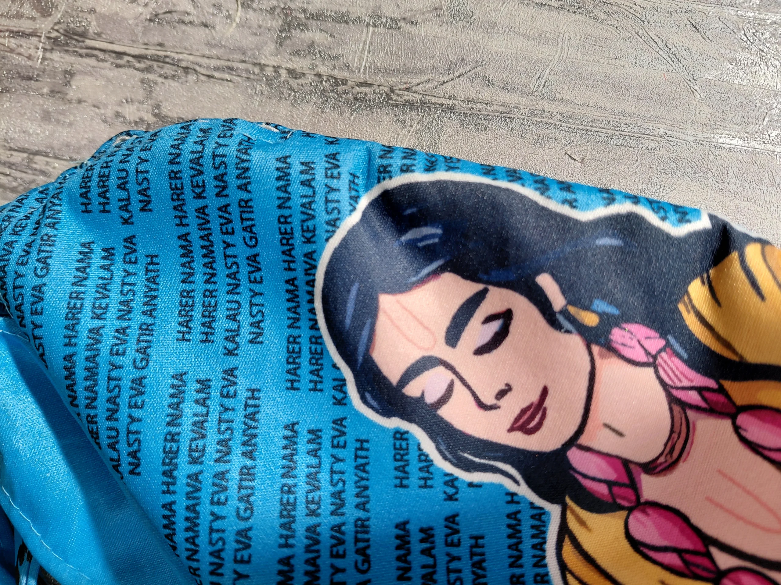 Krishna Chaitanya Cerulean Japa / Chanting Bag angle 5