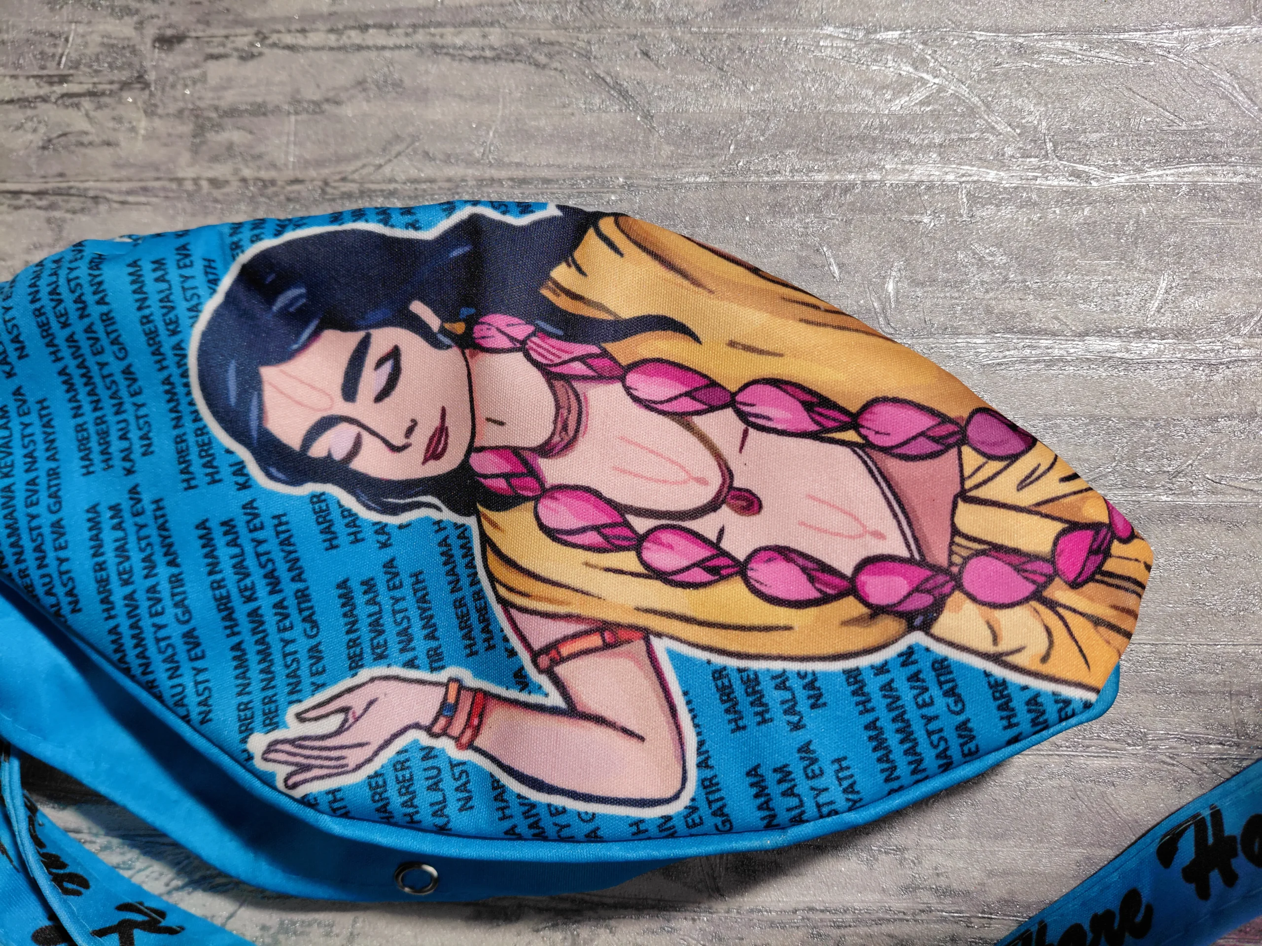 Krishna Chaitanya Cerulean Japa / Chanting Bag angle 6